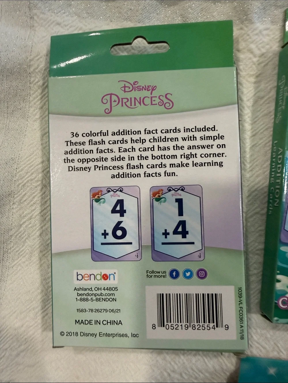 Disney Princess Flash Card Sets - Purple, Green, Teal, Orange
